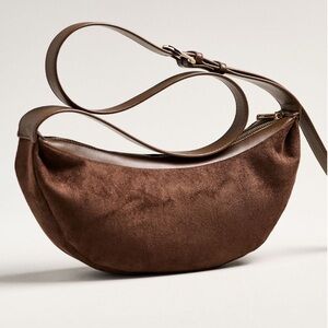 Brand new anthropology Brown faux suede bag
